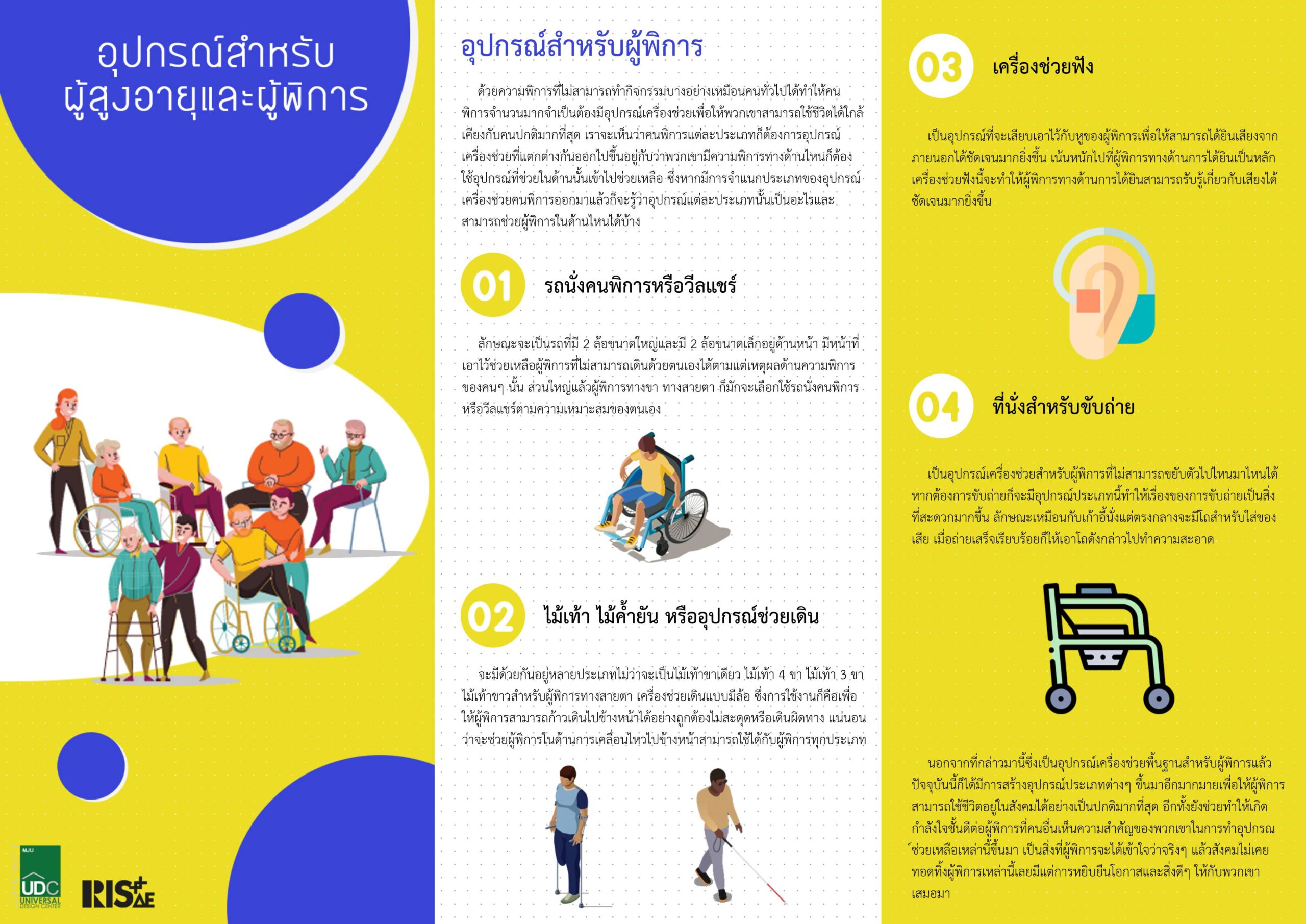 อุปกรณ์สำหรับดูแลผู้สูงอายุและคนพิการ